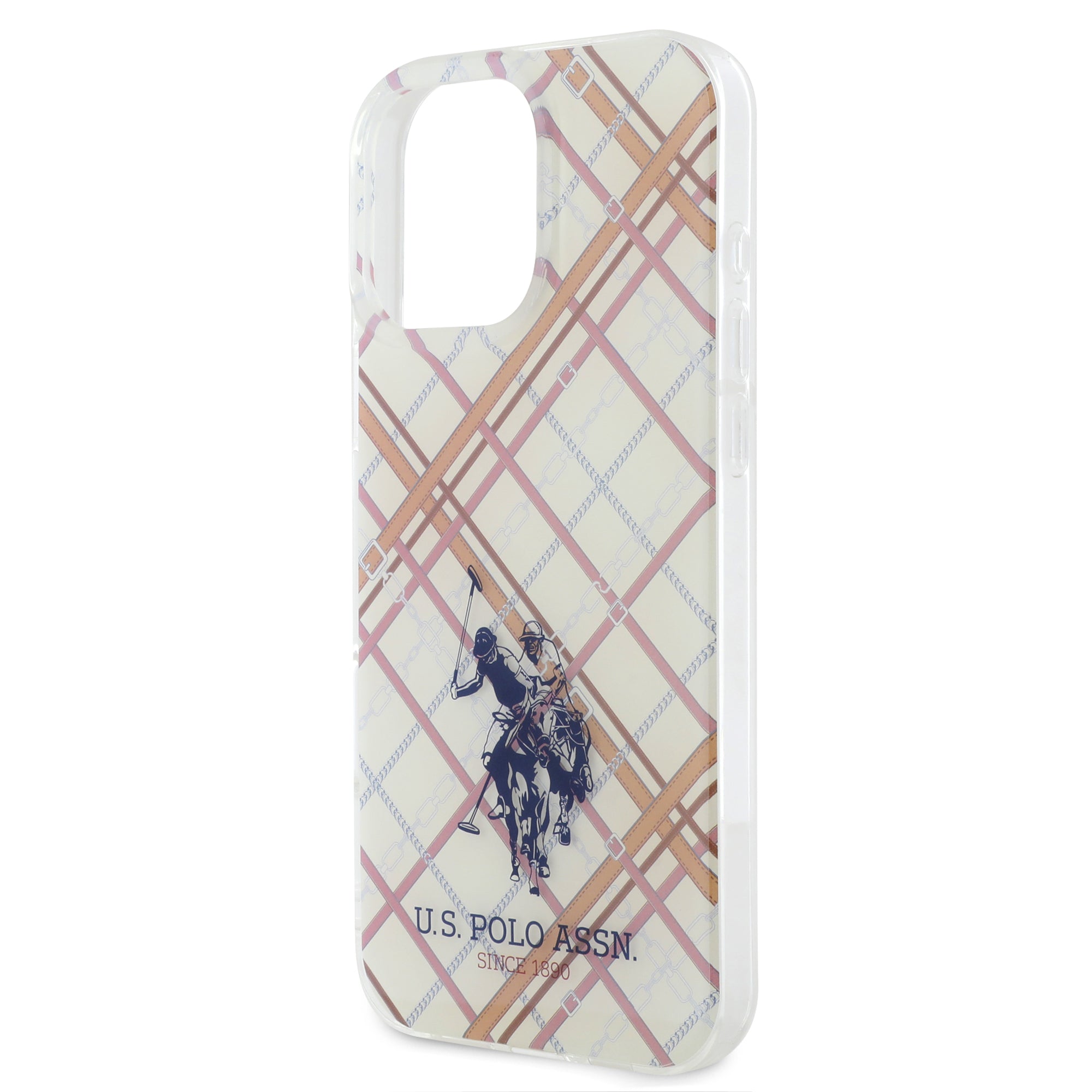 U.S. Polo Hardcase IML Quilted Printed DH Transparent for iPhone 16 Pro