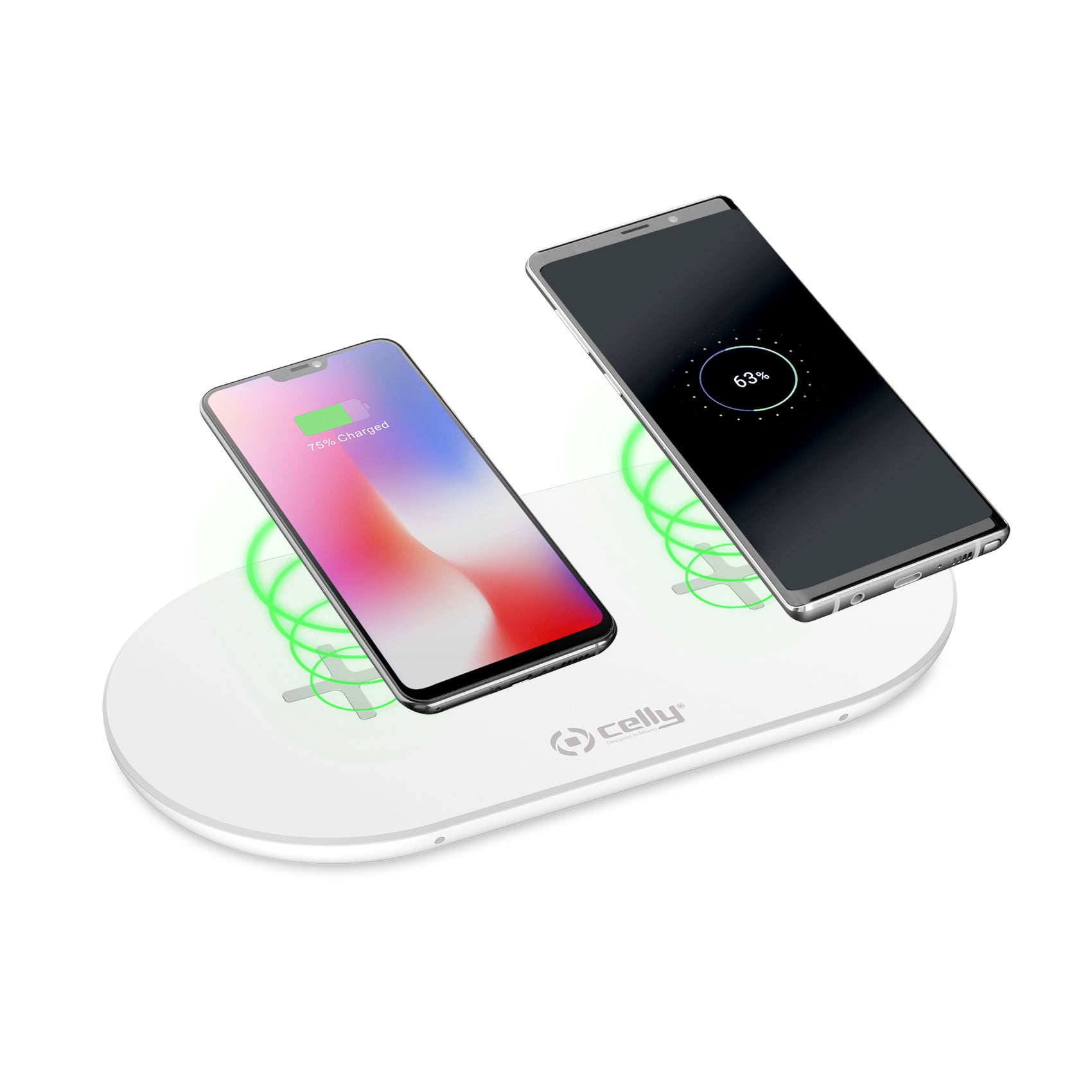 Celly WIRELESS CHARGER 2PAD 10W White