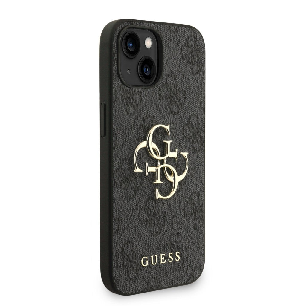 Guess GUHCP15SP4GMGSK PU W/ STRAP 4G metal logo band case iPhone 15 Black