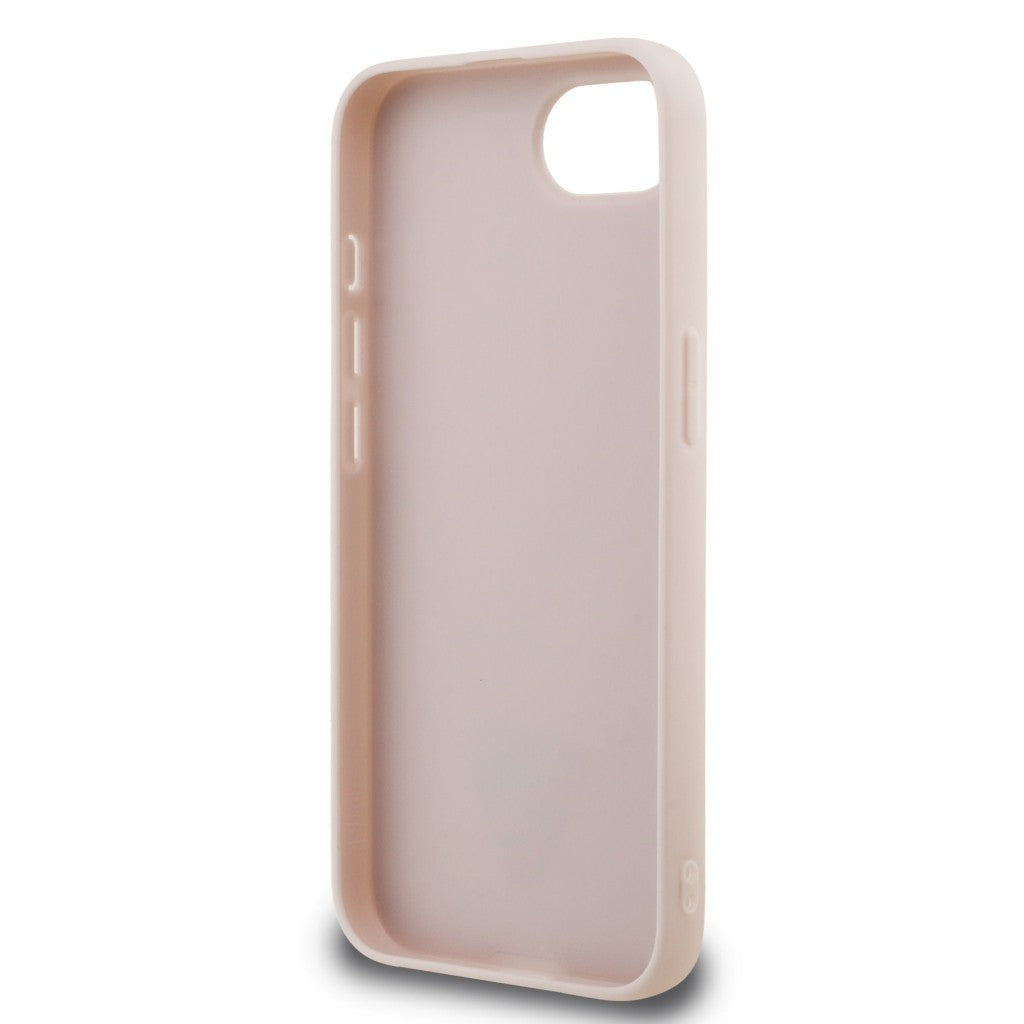 Guess GUHCPSE4P4TDPP iPhone 16e Pink MagSafe hardcase PU Leather Triangle Strass