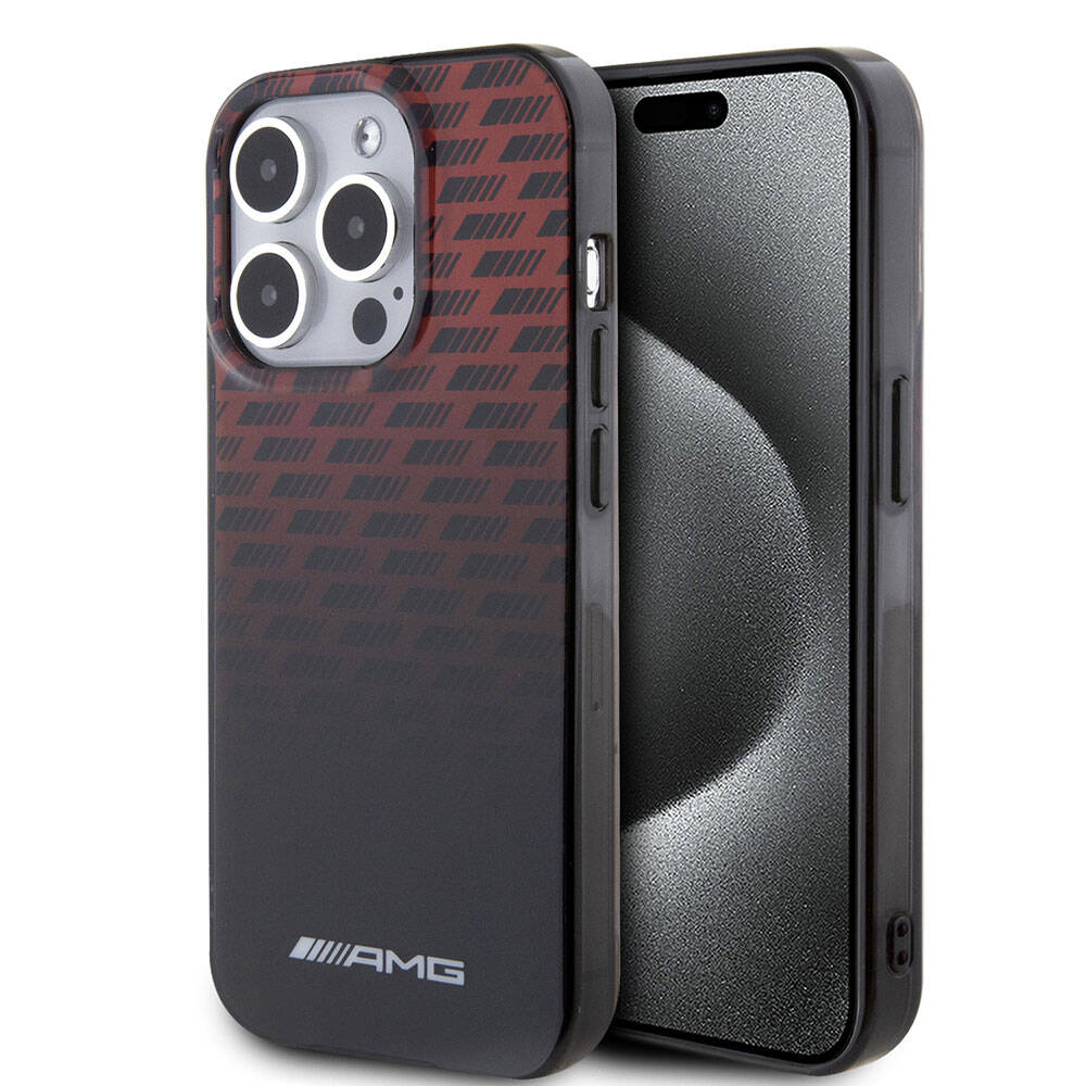 AMG DOUBLE LAYER CASE RHOMBUSES & SMALL Logo Black iPhone 15 Pro