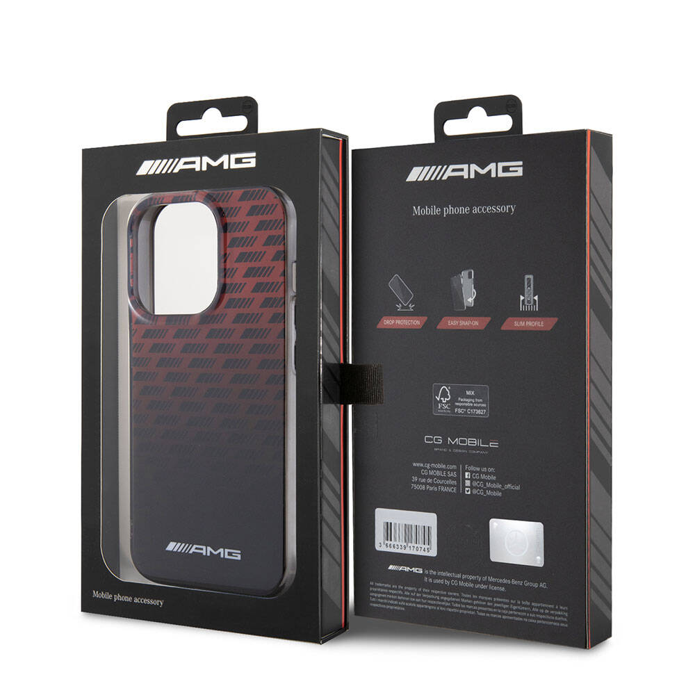 AMG DOUBLE LAYER CASE RHOMBUSES & SMALL Logo Black iPhone 15 Pro