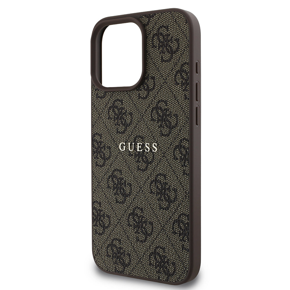 Guess Hardcase MagSafe PU 4G Classic Metal Logo Brown for iPhone 15 Pro Max