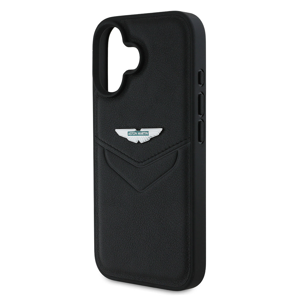 Aston Martin Hardcase Leather Victory Design for iPhone 16 Black