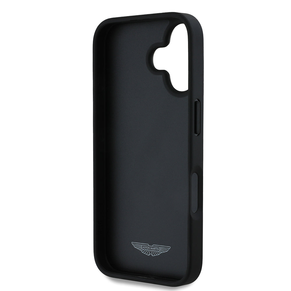 Aston Martin Hardcase Leather Victory Design for iPhone 16 Black