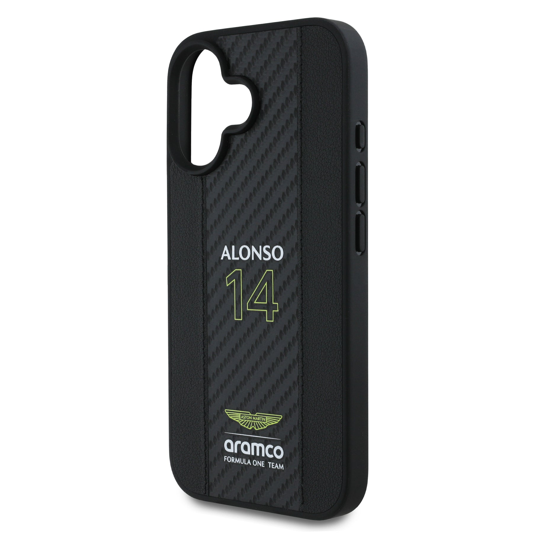 Aston Martin Alonso Hardcase Carbon Fiber Stripe for iPhone 16