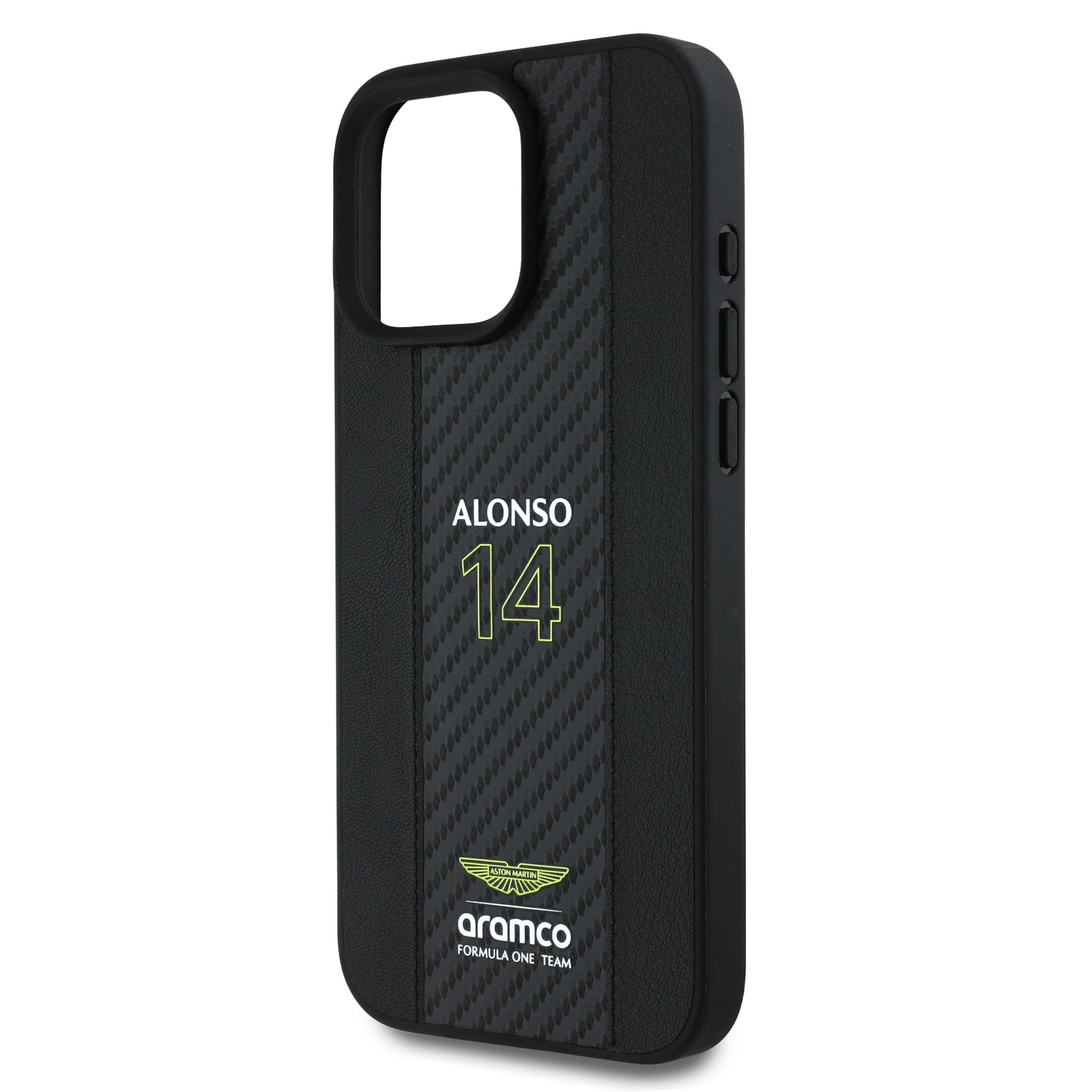 Aston Martin Alonso Hardcase Carbon Fiber Stripe for iPhone 16 Pro Max