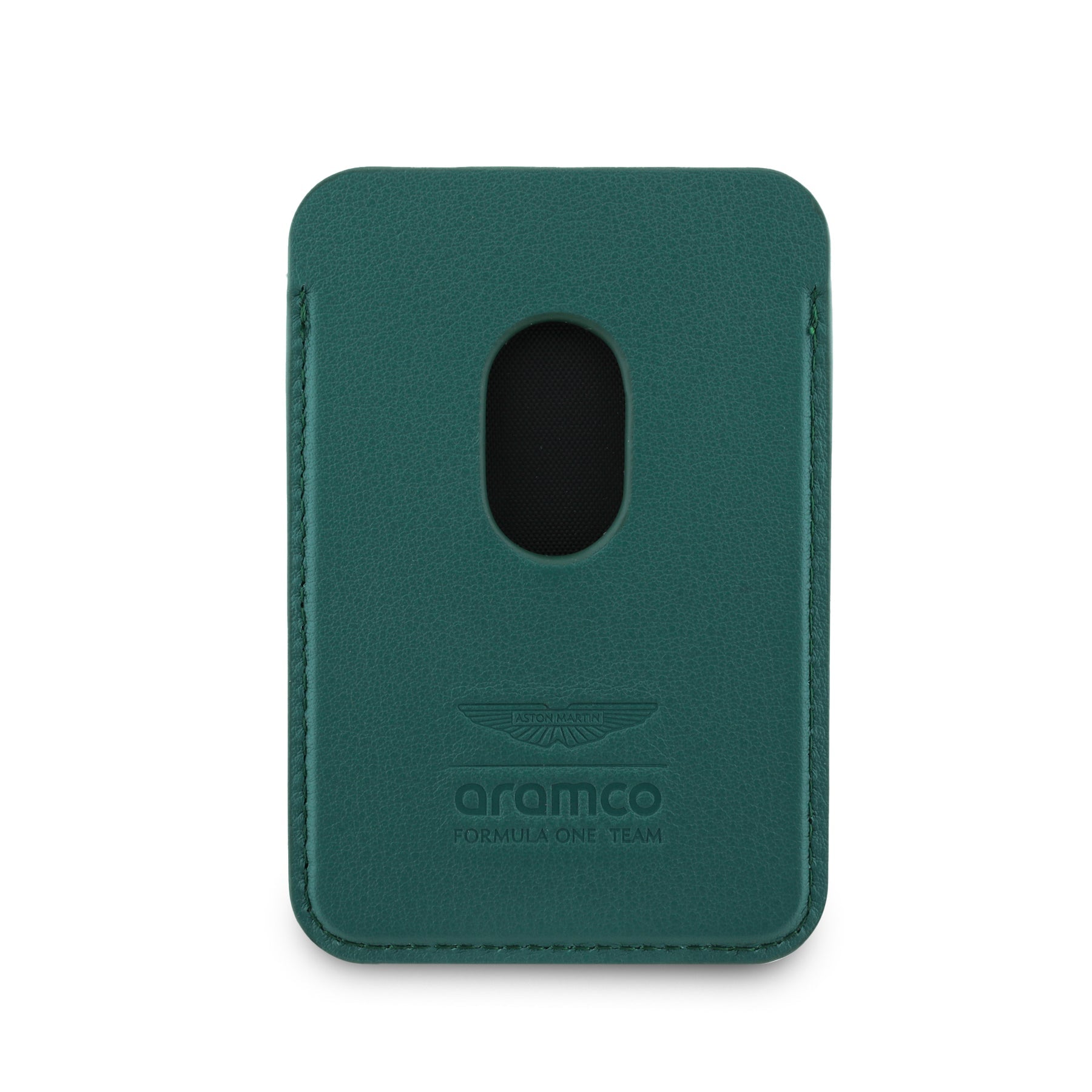 Aston Martin magnetic Wallet Cardslot MagSafe leather Alonso & Carbon Stripe Green