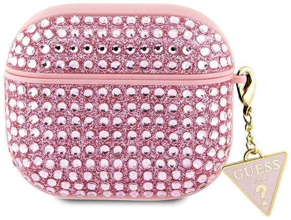Guess GUAP3HDGTPP AirPods Pro 3 cover pink Rhinestone Triangle Charm