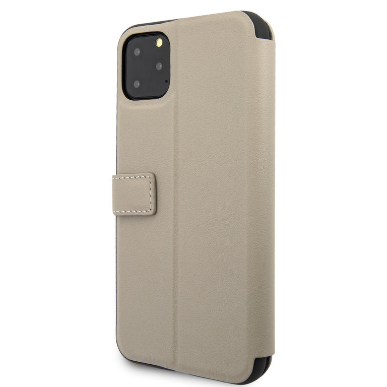 BMW BMFLBKSN65LLST iPhone 11 Pro Max Taupe Book type Book Case - Genuine Leather