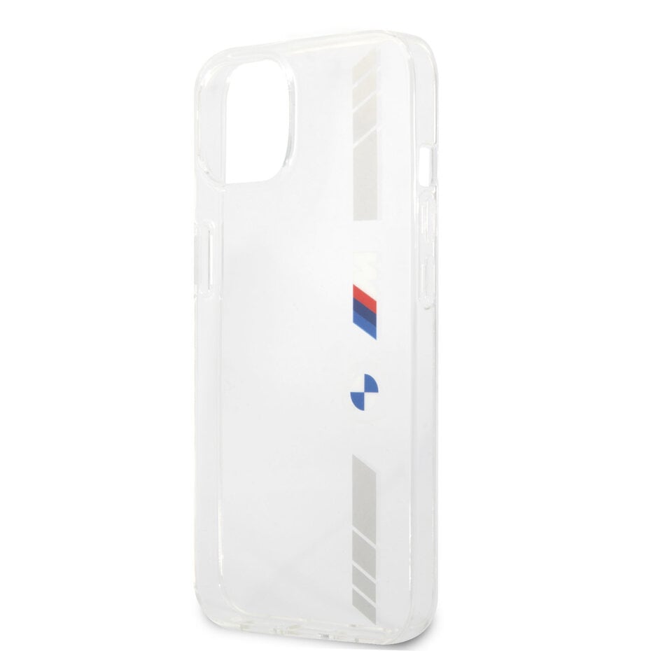 BMW BMHCP13SMKTSS iPhone 13 mini Hardcase Backcover - Silver Stripes - Transparant
