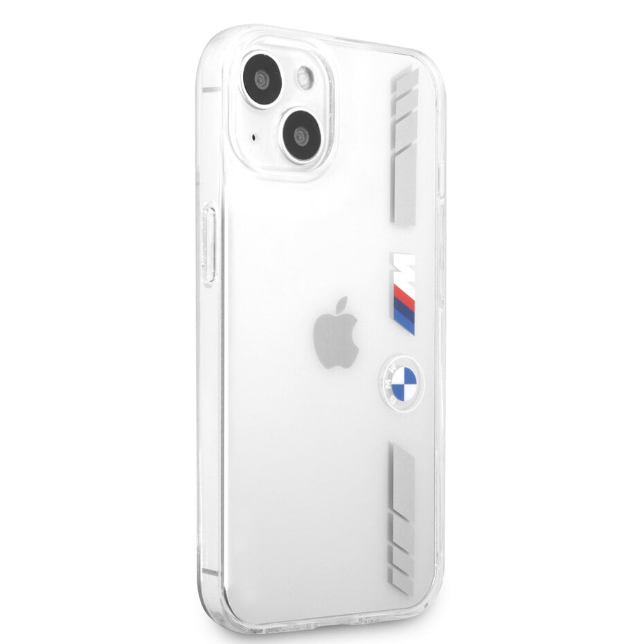 BMW BMHCP13SMKTSS iPhone 13 mini Hardcase Backcover - Silver Stripes - Transparant