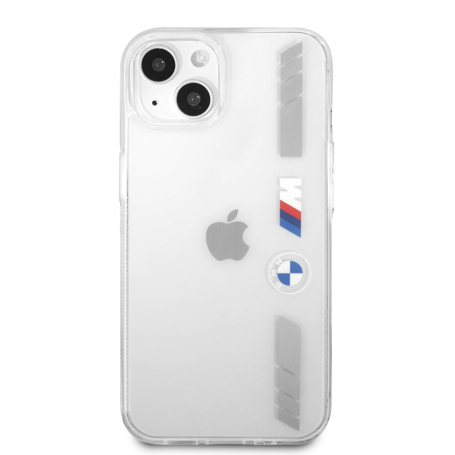 BMW BMHCP13SMKTSS iPhone 13 mini Hardcase Backcover - Silver Stripes - Transparant