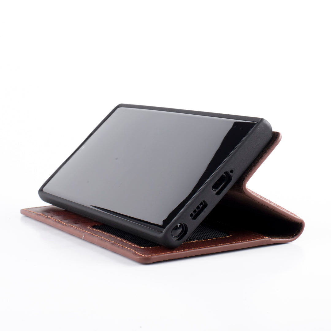 Wachikopa Genuine Leather Classic Bookcase for Samsung Galaxy S25 Plus British