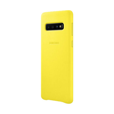 Samsung Leather Galaxy S10 Case Yellow