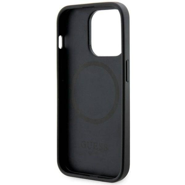 GUESS Hradcase MagSafe GCUBE PU Stripes Black iPhone 14 Pro