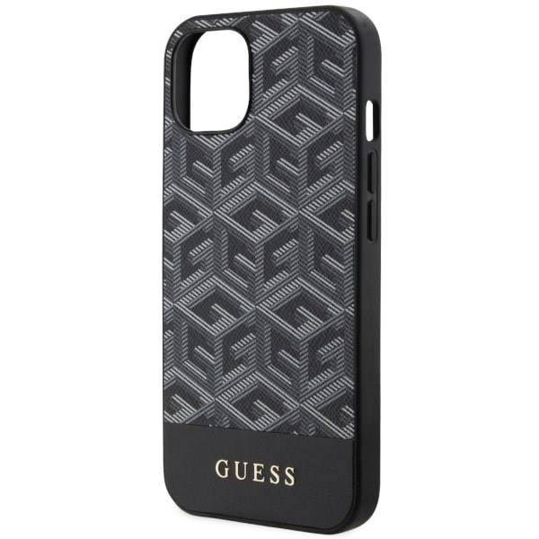 GUESS HC MagSafe GCUBE PU STRIPES BLACK IP14 PLUS