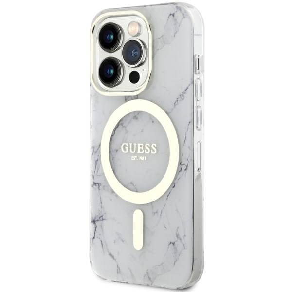 GUESS HC MagSafe IML MARBLE WHITE IP13 PRO