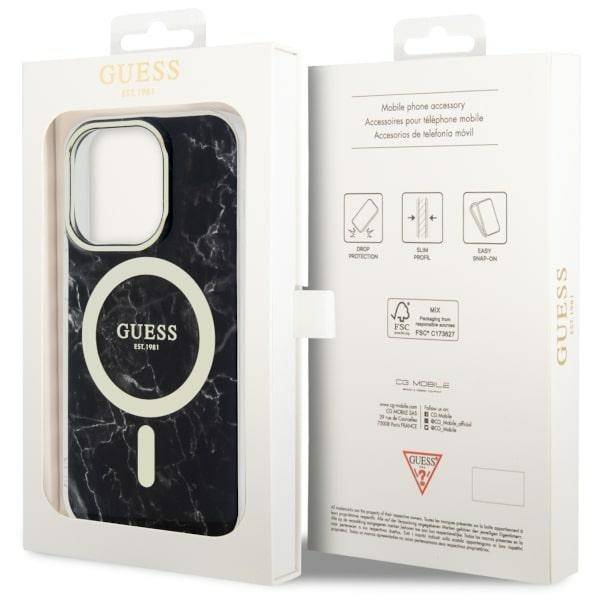 GUESS HC MagSafe IML MARBLE BLACK iPhone 13 Pro