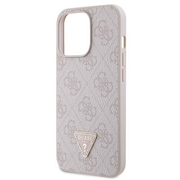 GUESS HardCase PU LEATHER METAL LOGO STRASS CROSSBODY Pink iPhone 13 Pro Max