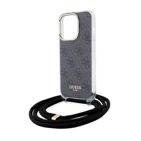 GUESS HC CROSSBODY CORD 4G Print Black iPhone 15 Pro