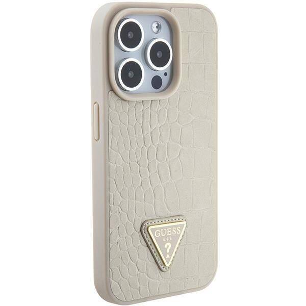 GUESS HC PU CROCO TRIANGLE LOGO GOLD iPhone 15 PRO MAX