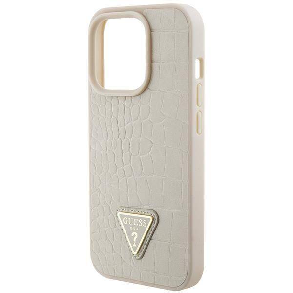 GUESS HC PU CROCO TRIANGLE LOGO GOLD iPhone 15 PRO MAX