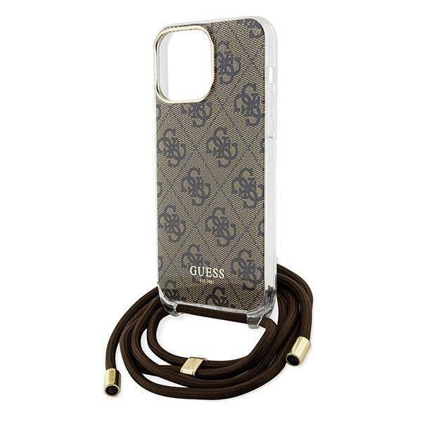 GUESS HC CROSSBODY CORD 4G Print Brown iPhone 15 Pro Max