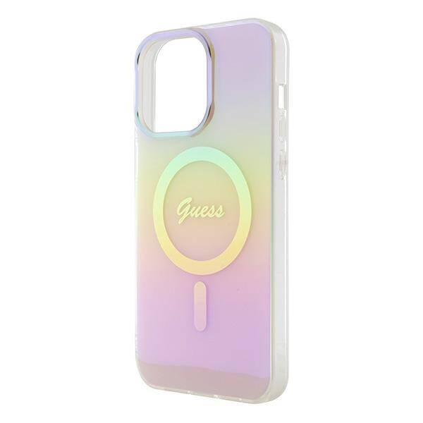 GUESS HC IML MAGSAFE IRIDESCENT PINK iPhone 15 Pro Max