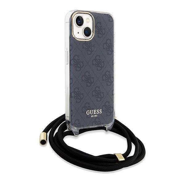 GUESS HC CROSSBODY CORD 4G Print Black iPhone 15 / 14 / 13