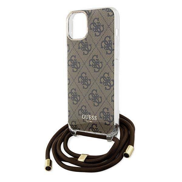 GUESS HC CROSSBODY CORD 4G Print Brown iPhone 15 / 14 / 13