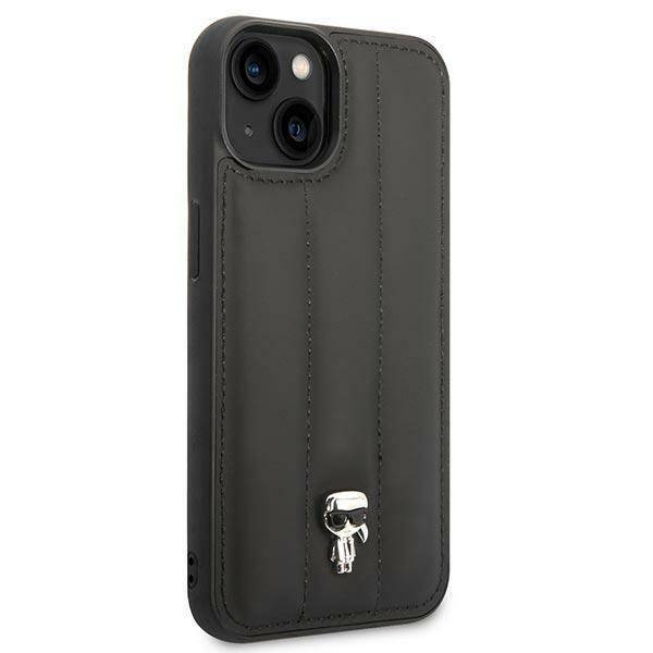 Karl Lagerfeld KLHCP14MPSQPK iPhone 14 Pro Plus Hardcase Backcover - Puffy Ikonik Pin - Nylon - Black