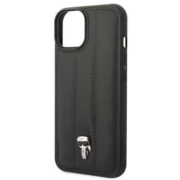 Karl Lagerfeld KLHCP14MPSQPK iPhone 14 Pro Plus Hardcase Backcover - Puffy Ikonik Pin - Nylon - Black