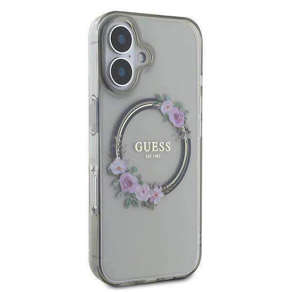 Guess Hardcase Magsafe Iml Flowers
 Wreath Black iPhone 16