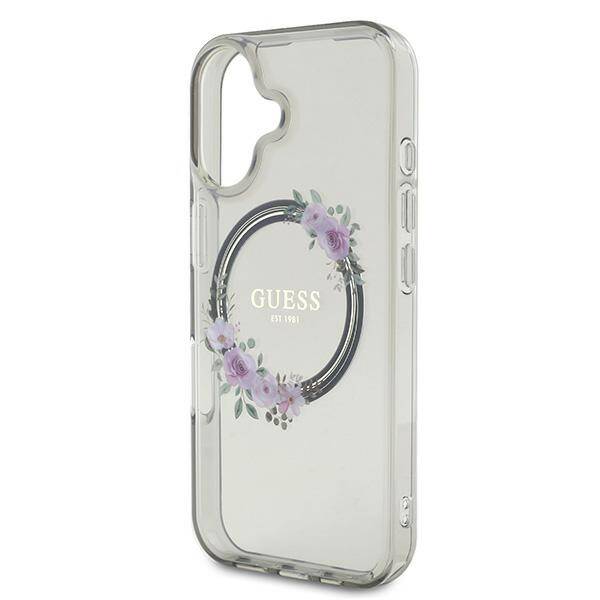 Guess Hardcase Magsafe Iml Flowers
 Wreath Black iPhone 16