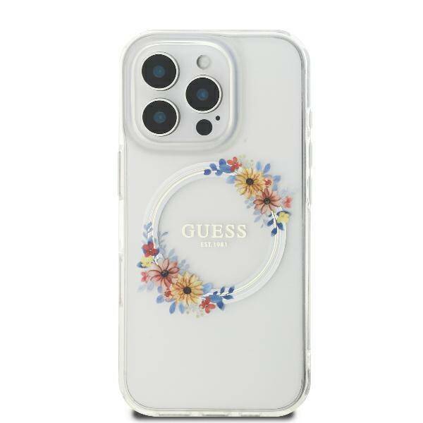 Guess Hardcase Magsafe Iml Flowers
 Wreath Transparent iPhone 16