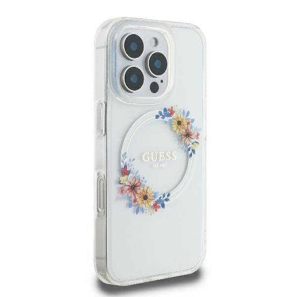 Guess Hardcase Magsafe Iml Flowers
 Wreath Transparent iPhone 16