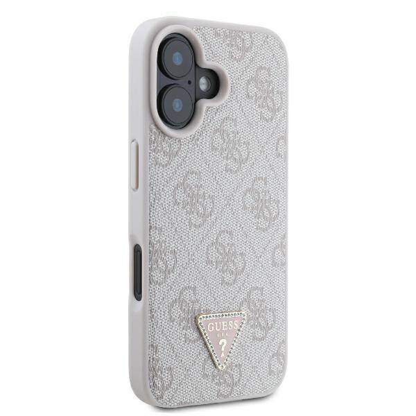 Guess Hardcase PU Leather 4G
 Triangle Strass Pink iPhone 16