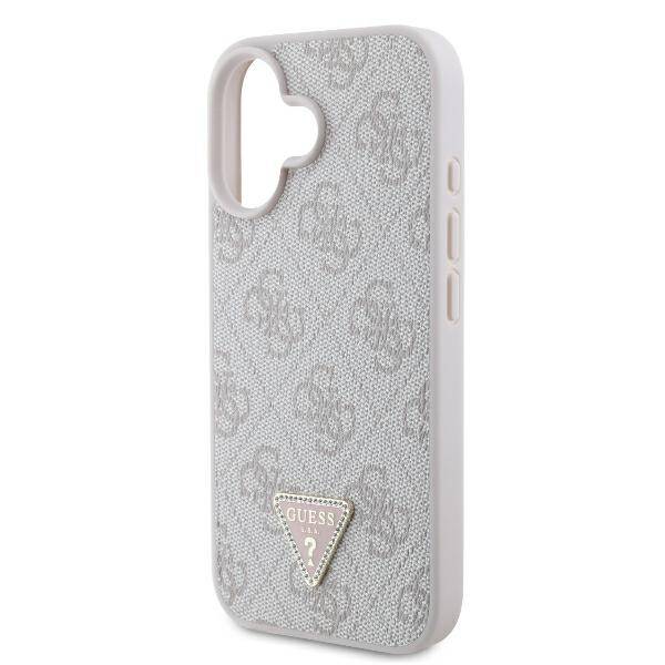 Guess Hardcase PU Leather 4G
 Triangle Strass Pink iPhone 16