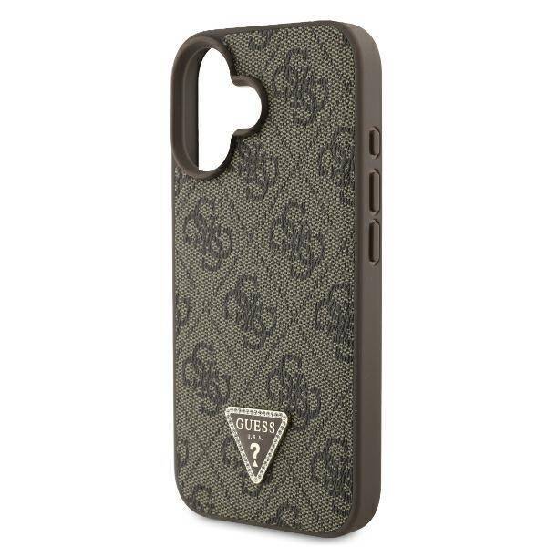 Guess Hardcase PU Leather 4G
 Triangle Strass Brown iPhone 16