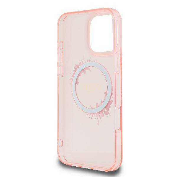 Guess Hardcase Magsafe Iml Flowers
 Wreath Pink iPhone 16 Pro