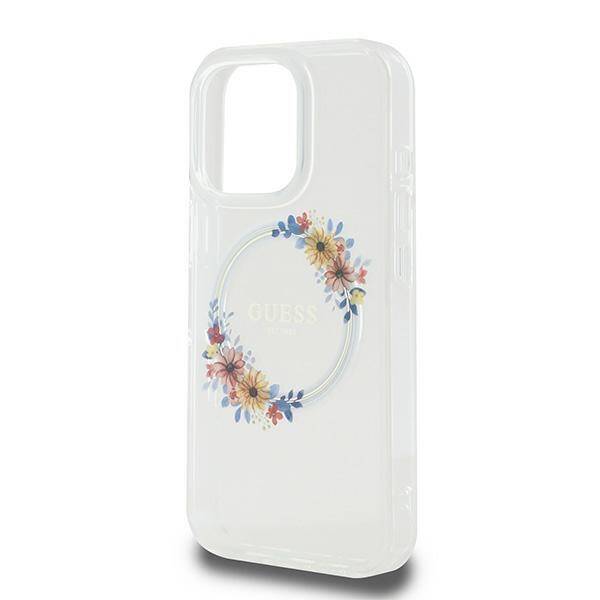 Guess Hardcase Magsafe Iml Flowers
 Wreath Transparent iPhone 16 Pro