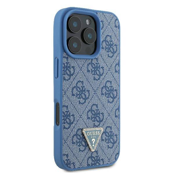 Guess Hardcase PU Leather Metal
 Logo Strass Crossbody Blue
 iPhone 16 Pro