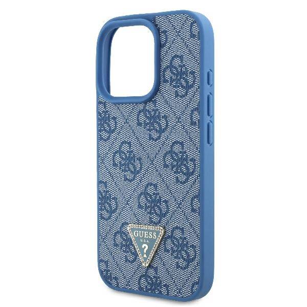 Guess Hardcase PU Leather Metal
 Logo Strass Crossbody Blue
 iPhone 16 Pro