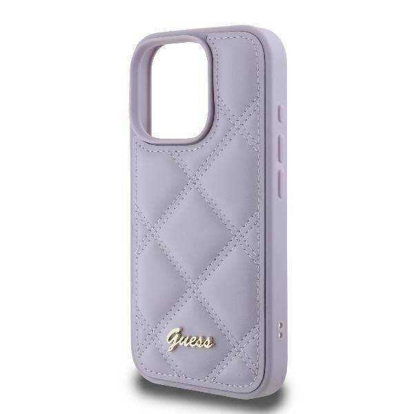 Guess Hardcase PU Quilted Metal
 Logo Light Purple iPhone 16 Pro