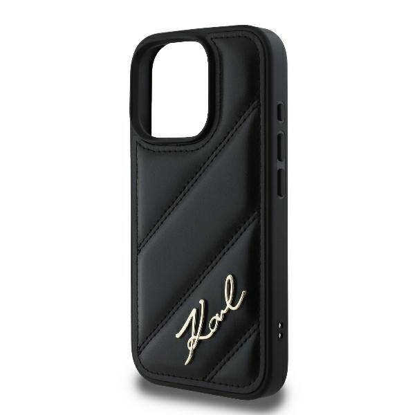 Karl Hardcase Quilted PU Case
 Signature Case Black iPhone 16 Pro