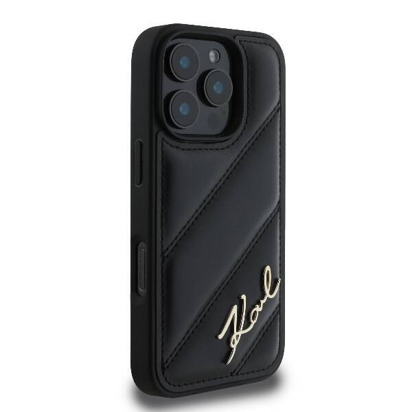 Karl Hardcase Quilted PU Case
 Signature Case Black iPhone 16 Pro
 Max