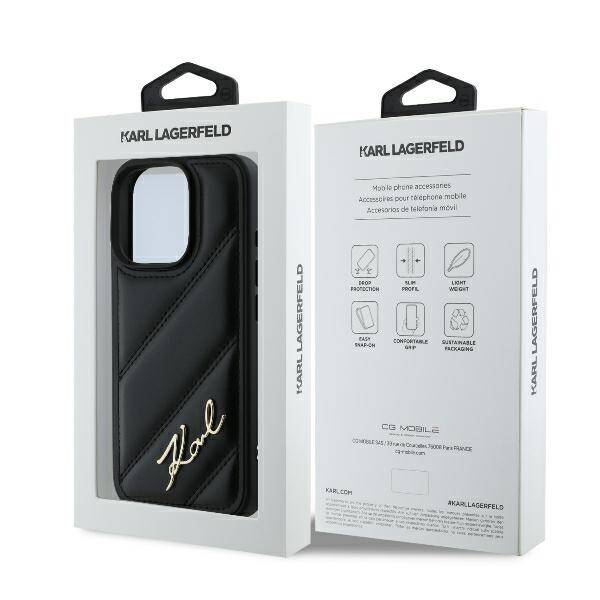 Karl Hardcase Quilted PU Case
 Signature Case Black iPhone 16 Pro
 Max