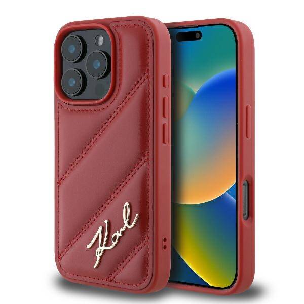 Karl Hardcase PU Quilted Signature
 Red iPhone 16 Pro Max