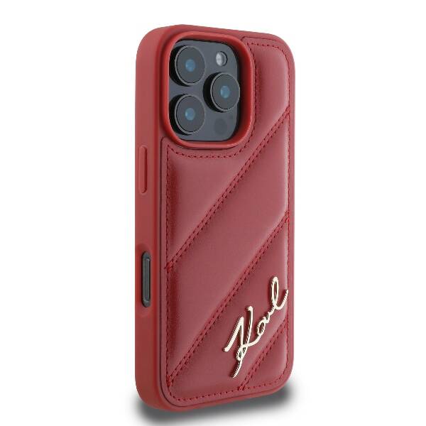 Karl Hardcase PU Quilted Signature
 Red iPhone 16 Pro Max